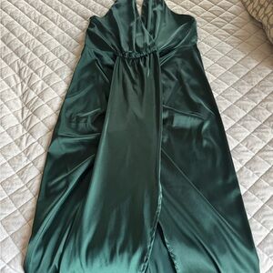 SHEIN Green High Low Dress